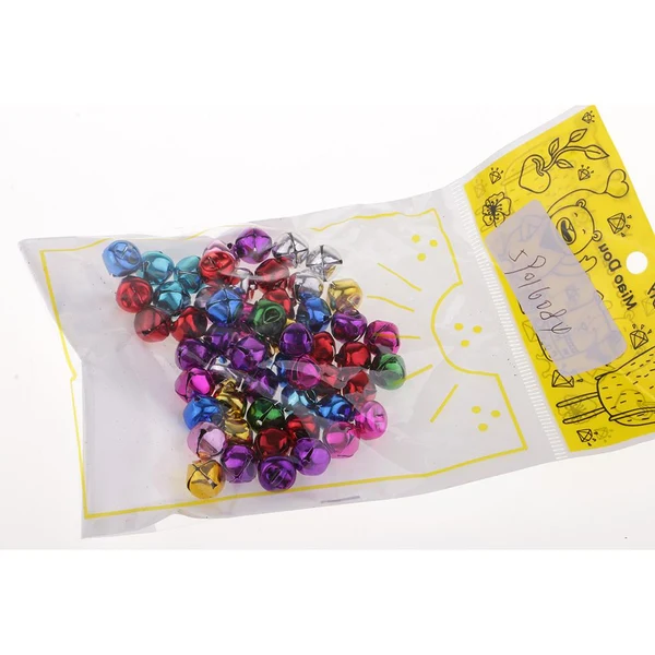 High-Grade Max Christmas Jingle Bells Pendants Charms Ornament 60 Pieces Colorful 10mm Clean