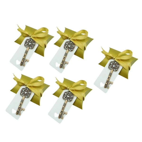 Durable Max 5pcs Skeleton Key Bottle Openers Souvenir Gift Candy Box Tags Bronze Casual