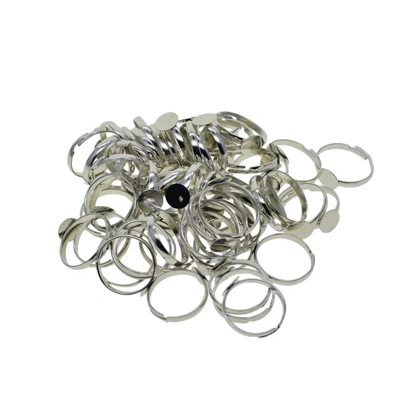 Trendy Max 100pcs Adjustable Brass 8mm Blank Round bezel Base Ring DIY Finding silver Expertly Made