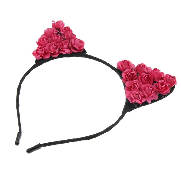 Fashionable Max Paper Flower Cat Ears Party Women Girls Kids Headband Fancy Dress Rose Stylish