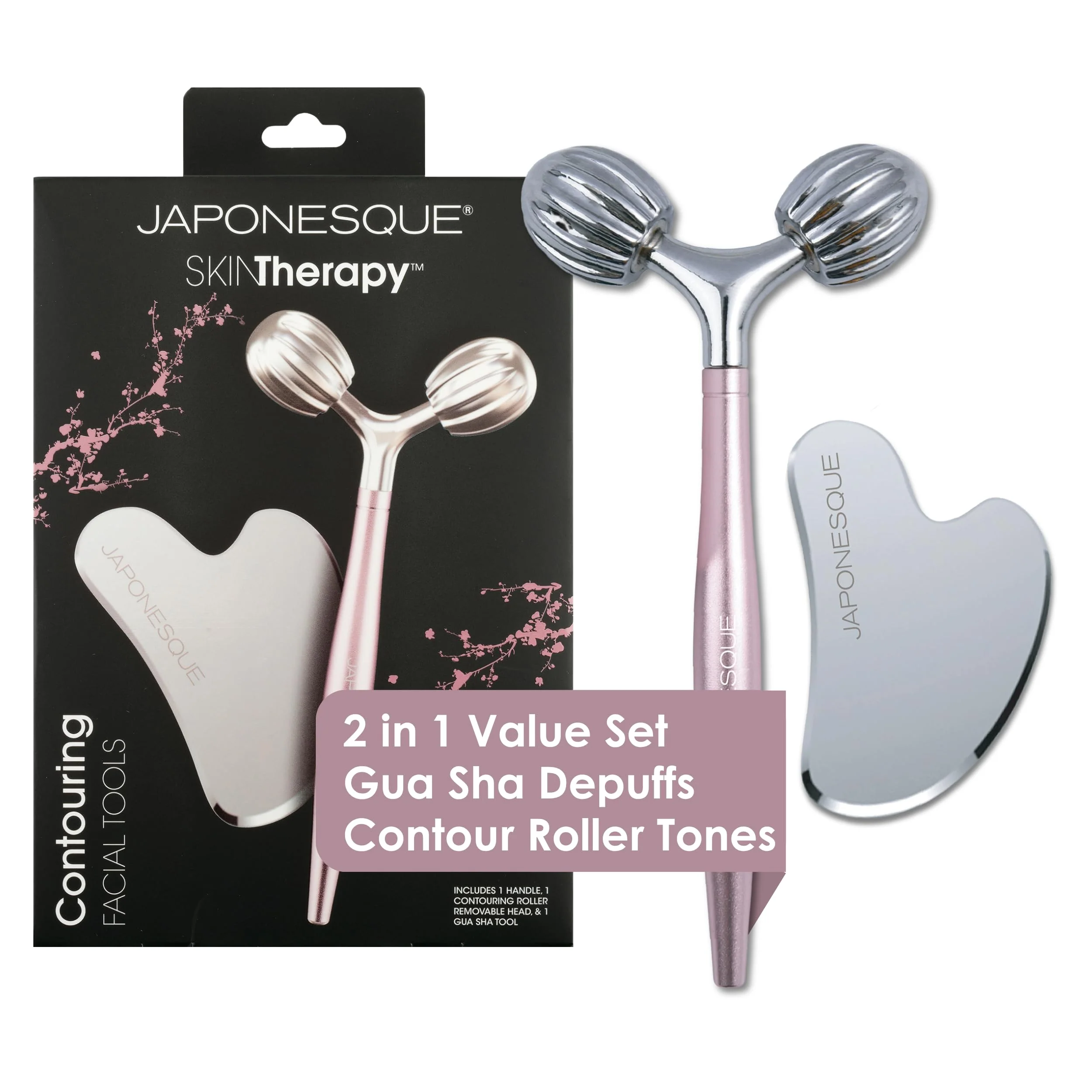 Verified JAPONESQUE SKINTherapy Contouring Facial Tool V Roller for Lymphatic Drainage Facial Massage Relieves Tension and Improves Absorption of Skin Care Superior