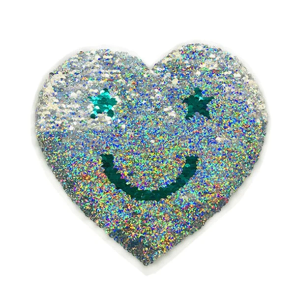 Elegant Max Love Heart - Sequin Sew On Applique Change Color Patch Embroidered Crafts Carefully Designed