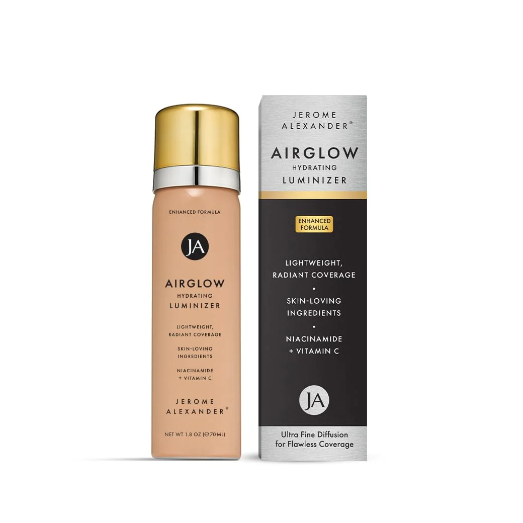 Innovative Jerome Alexander Minerals AirGlow Tinted Highlighting Night Mist Illuminating Airbrush Tinted Moisturizer Spray Bronze Glow Recyclable