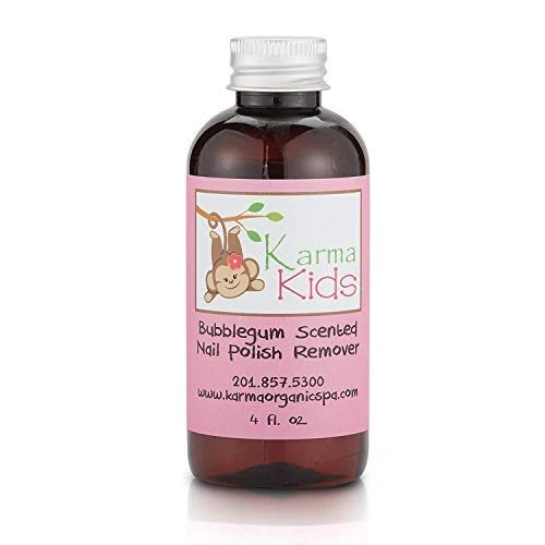 Smooth Karma Organic Natural Nail Polish Remover Bubblegum Scented for Kids - Non Toxic Vegan Cruelty Acetone - Nails Strengthener Solid