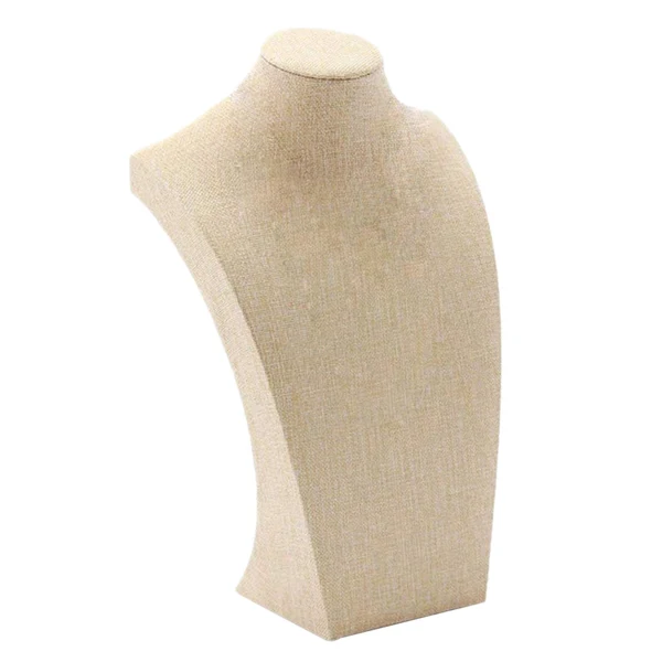 Luxury Max Necklace Pendant Display Bust Mannequin Stand Holder Rack Linen 235 390mm High-End