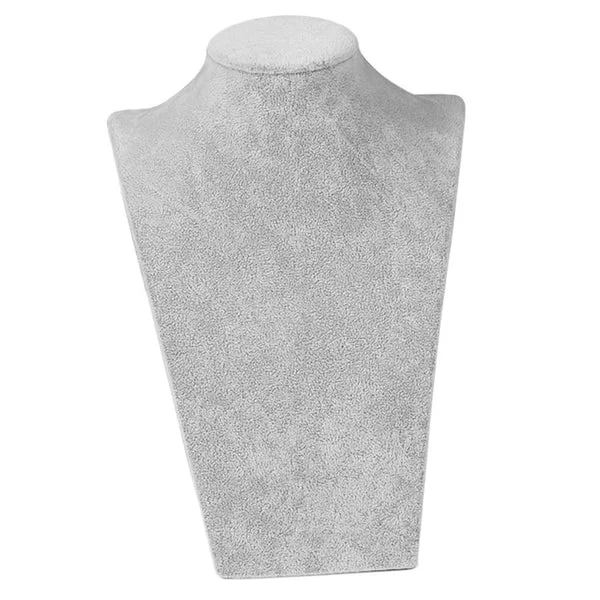 Dependable Max Gray Velvet Necklace Pendant Display Bust Mannequin Stand Holder W 175 x H 290mm Functional