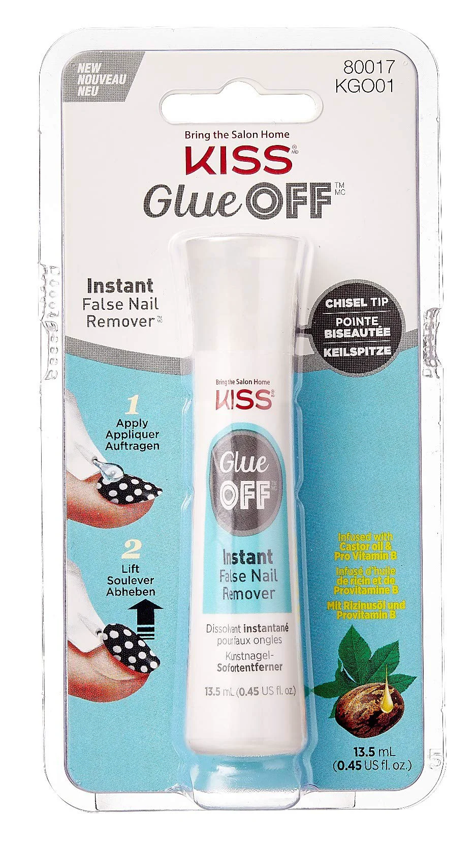 Functional Kiss Glue Off Instant False Nail Remover 0.45 Ounce Pack of 3 Consistent