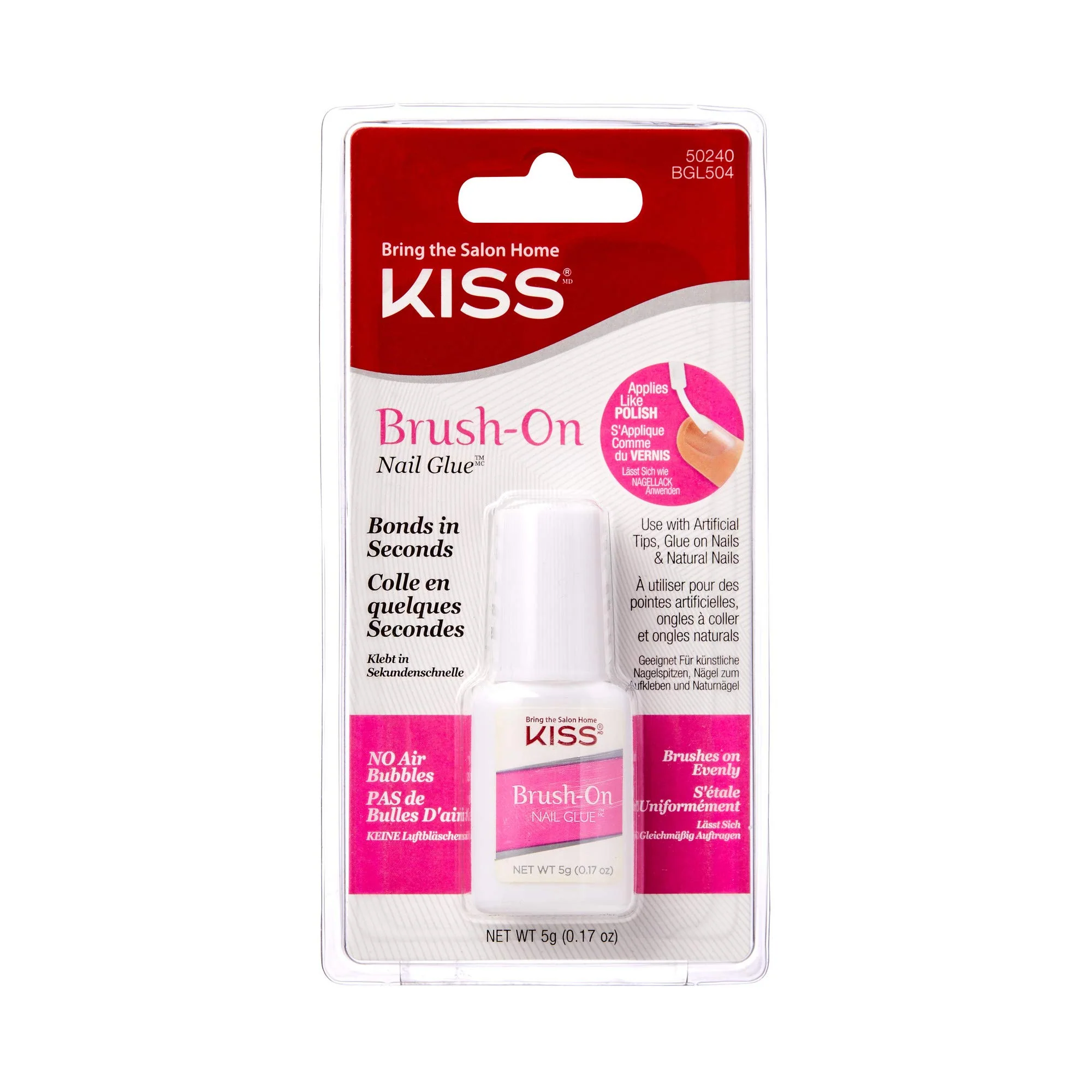 Premium Material Kiss Products Brush-On Nail Glue 0.05 Pound Responsible
