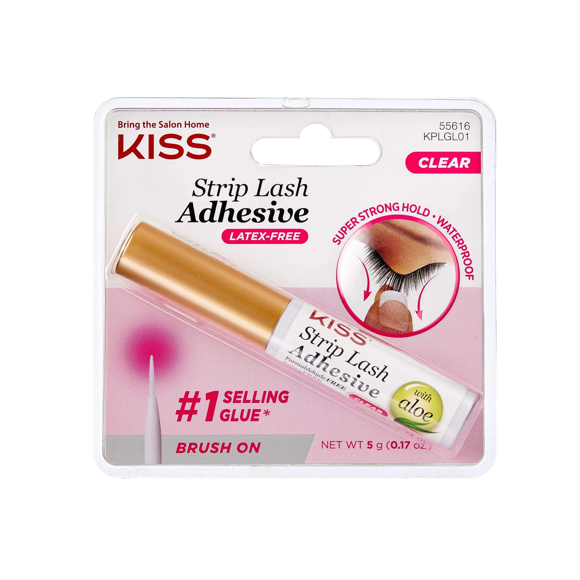 Elite KISS Strip Eyelash Adhesive Clear 0.176 Oz KPLGL01 10 Pack Organic