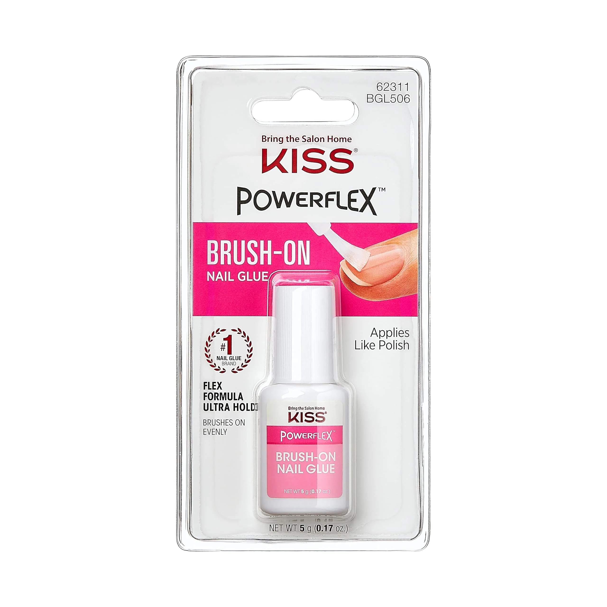 Green KISS Powerflex Nail Glue for Press On Nails Nail Bond Includes 5g Brush-on Glue Clean