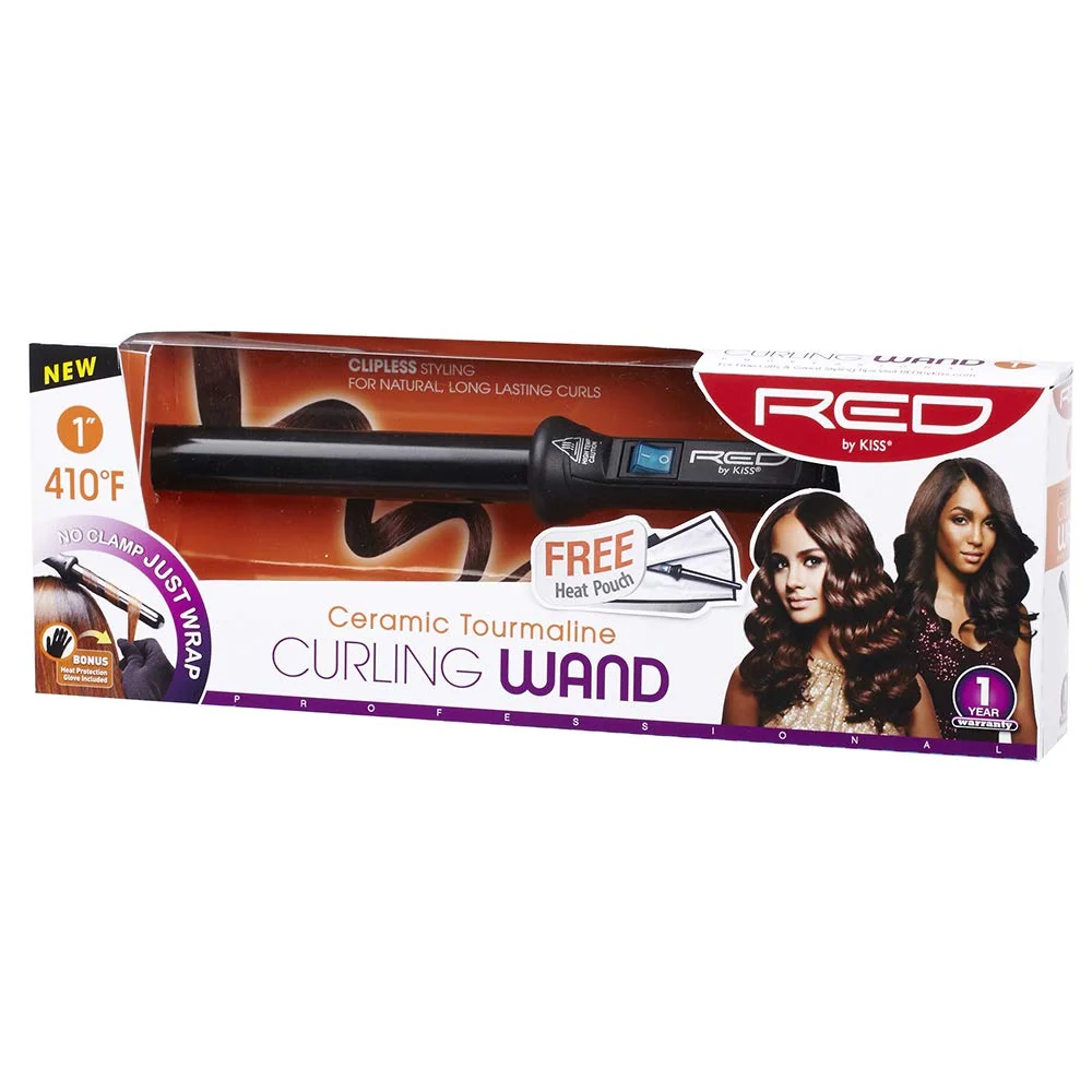 Expertly Made Kiss Red By Ceramic Tourmaline Curling Wand CIW021 inch Black 1 Count Trusted