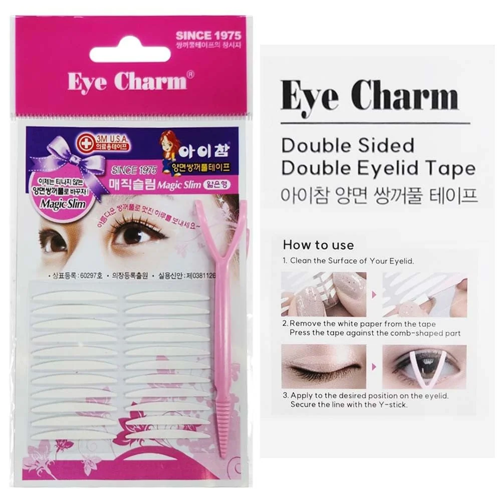 Advanced Korean Eye Charm Double Eyelid Tape Hooded Eye Lift - Droopy Eyelid Lifter Eye Lid Strips for Hooded Eyes Double Sided 3mm 176p Elegant