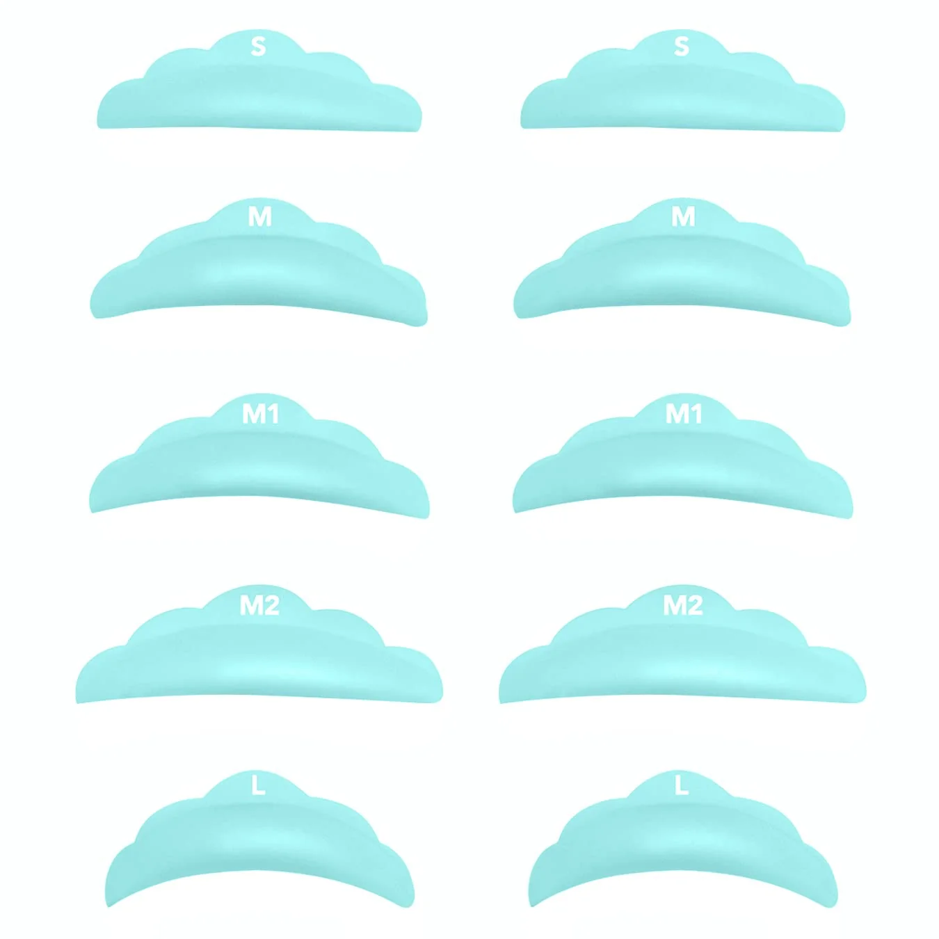 Certified Lash Lift Pads DIY Eyelash Lift Pads Eyealsh Perm Rods Lash Lifting at Home 10 Pcs Sky Blue Pads 5 Size SMM1M2L Reusable Soft Silicone Shields Pure