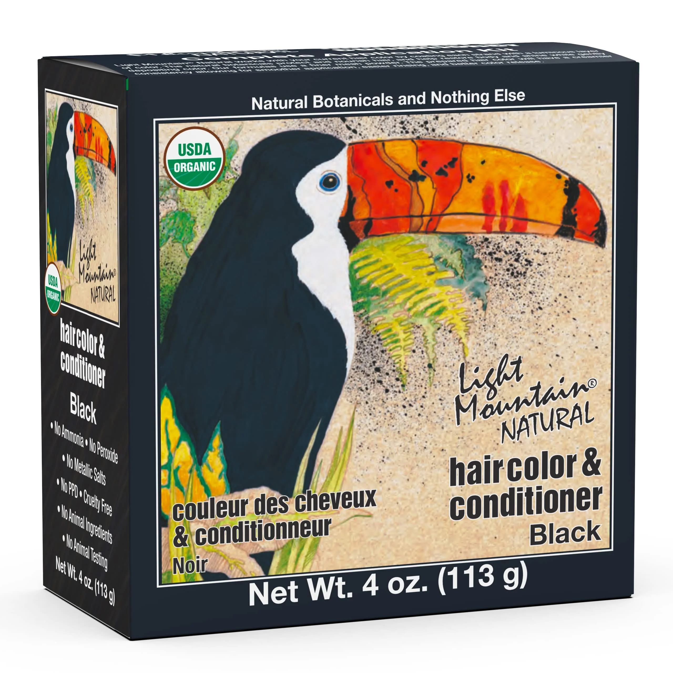 Clean Light Mountain Henna Hair Color Conditioner - Black Hair Dye Organic Henna Leaf Powder and Botanicals Chemical- Semi-Permanent Hair Color 4 Healthy