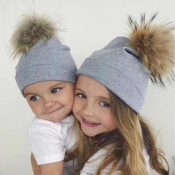 Certified Max Baby Hat Faux Fur Baby Cap Cotton Pompom Bobble Hat for Kids Black Crafted
