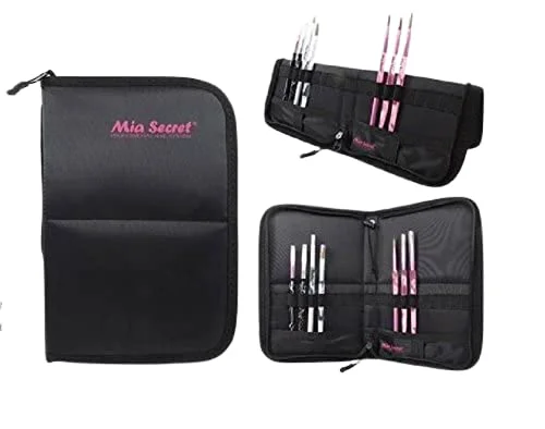 Natural Mia Secret Kolinsky Nail Brush Holder - Gel Nail Brush Holder - Nail Brush Bag Long-Lasting