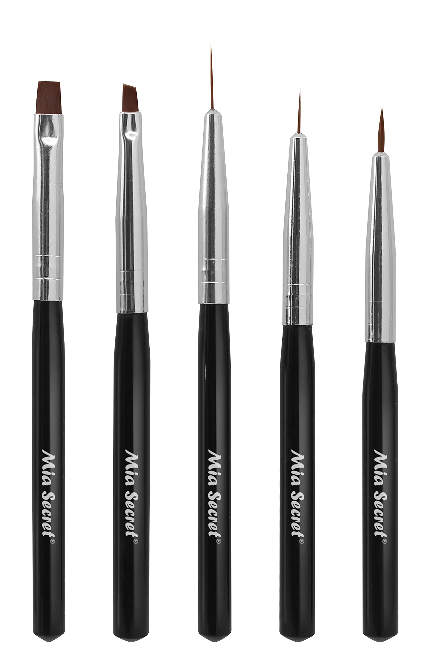 Excellent Mia Secret Professional Nail System 5 pcs Nail Art Brush Set NB-5P Clean