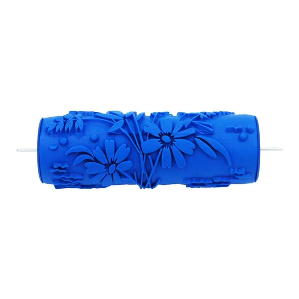 Selected Max 5'' Embossed Paint Roller Sleeve Wall Stencil Brush Flower Pattern Decor 5 Solid
