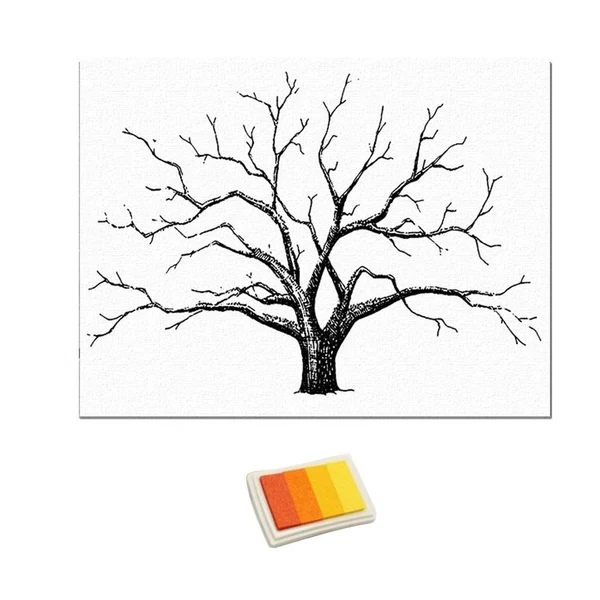 Reliable Max Wedding Thumbprint Tree Finger Painting Wedding Guest Book Yellow Refined
