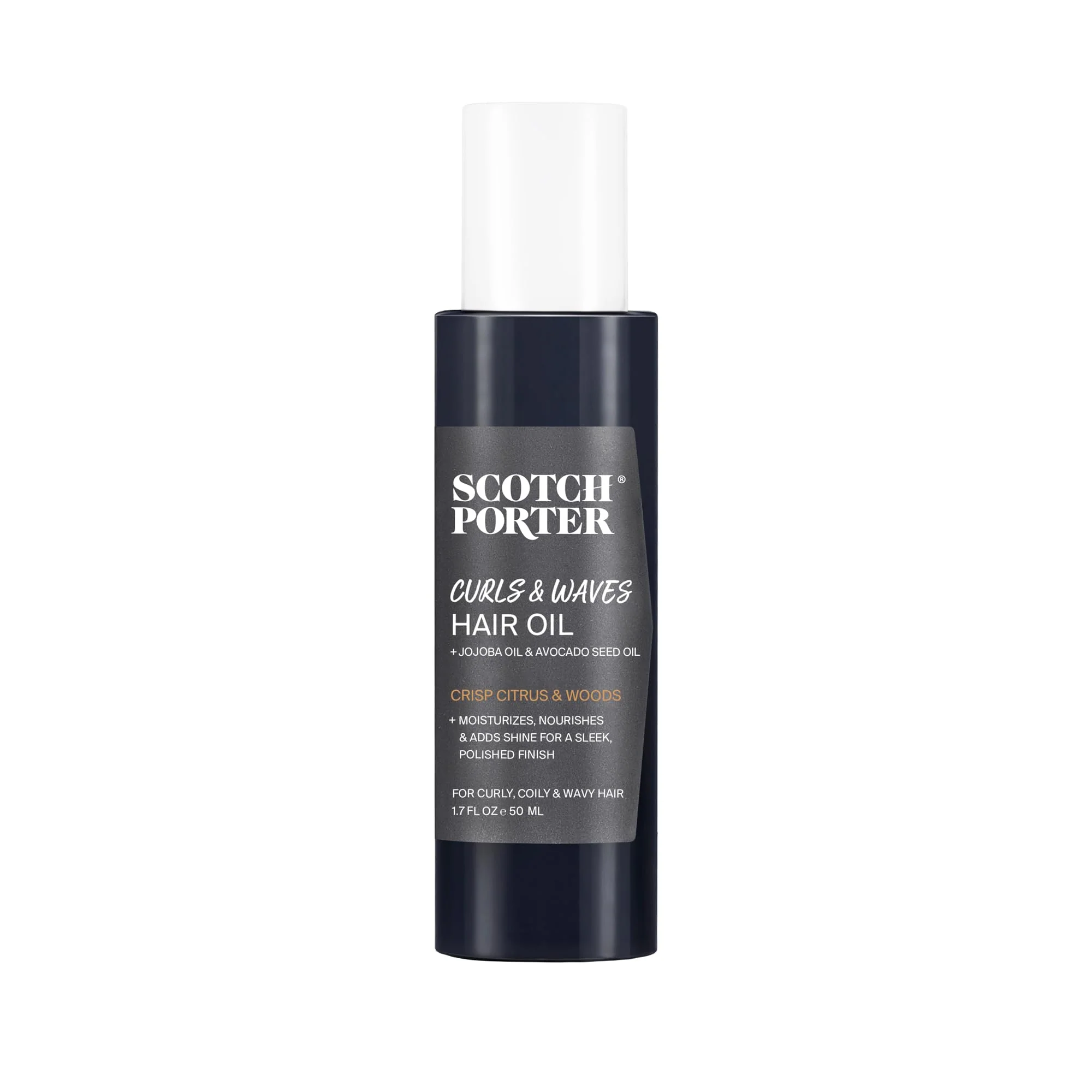 Certified Scotch Porter Curls Waves Hair Oil for Men Seals in Moisture Detangles Prevents Frizz of Parabens Sulfates Silicones Vegan 1.7oz Green