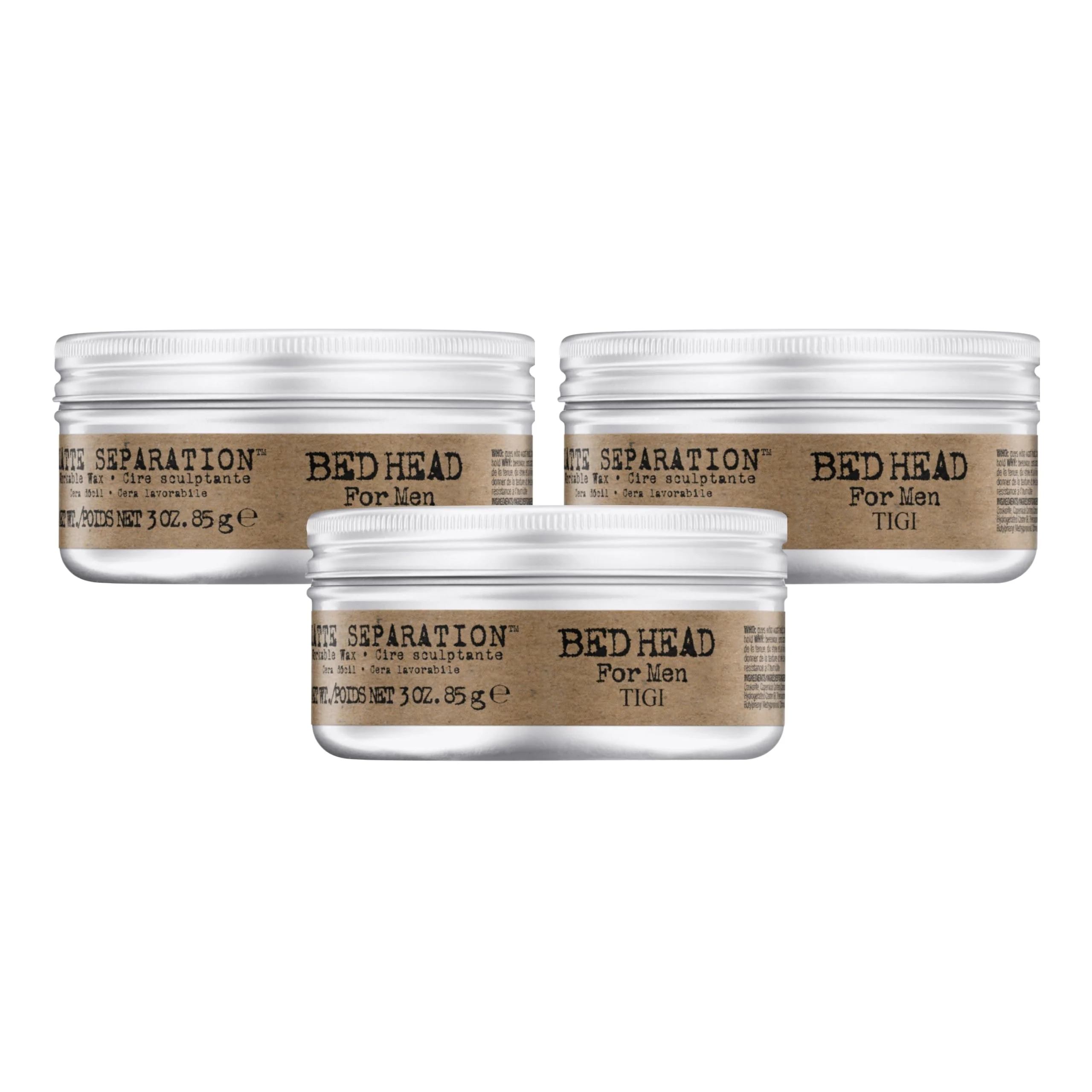 Fine TIGI Bed Head for Men Matte Separation Workable Wax - Use for Strong Hold - For Men's Hairstyles - Use on Damp or Dry Hair - Premium Strong Hold Hair High-Grade