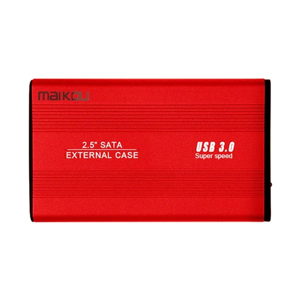 Premium Material Max USB3.0 Hard Disk Box Case USB SATA SSD HDD External Enclosure 2.5inch Red Long-Lasting