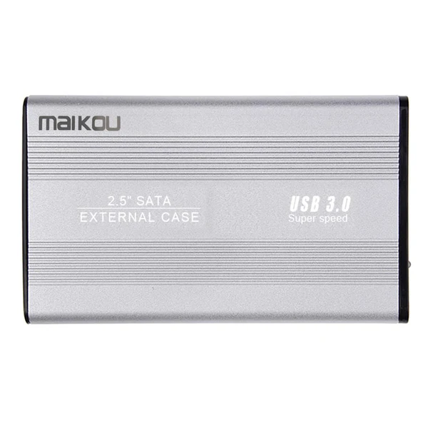Optimized Max USB3.0 Hard Disk Box Case USB SATA SSD HDD External Enclosure 2.5inch Silver Natural