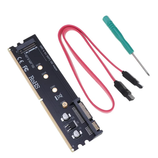 Expertly Made Max DDR2 SATA to M.2 NGFF Solid State Drive SSD Riser Card Expansion Card Contemporary