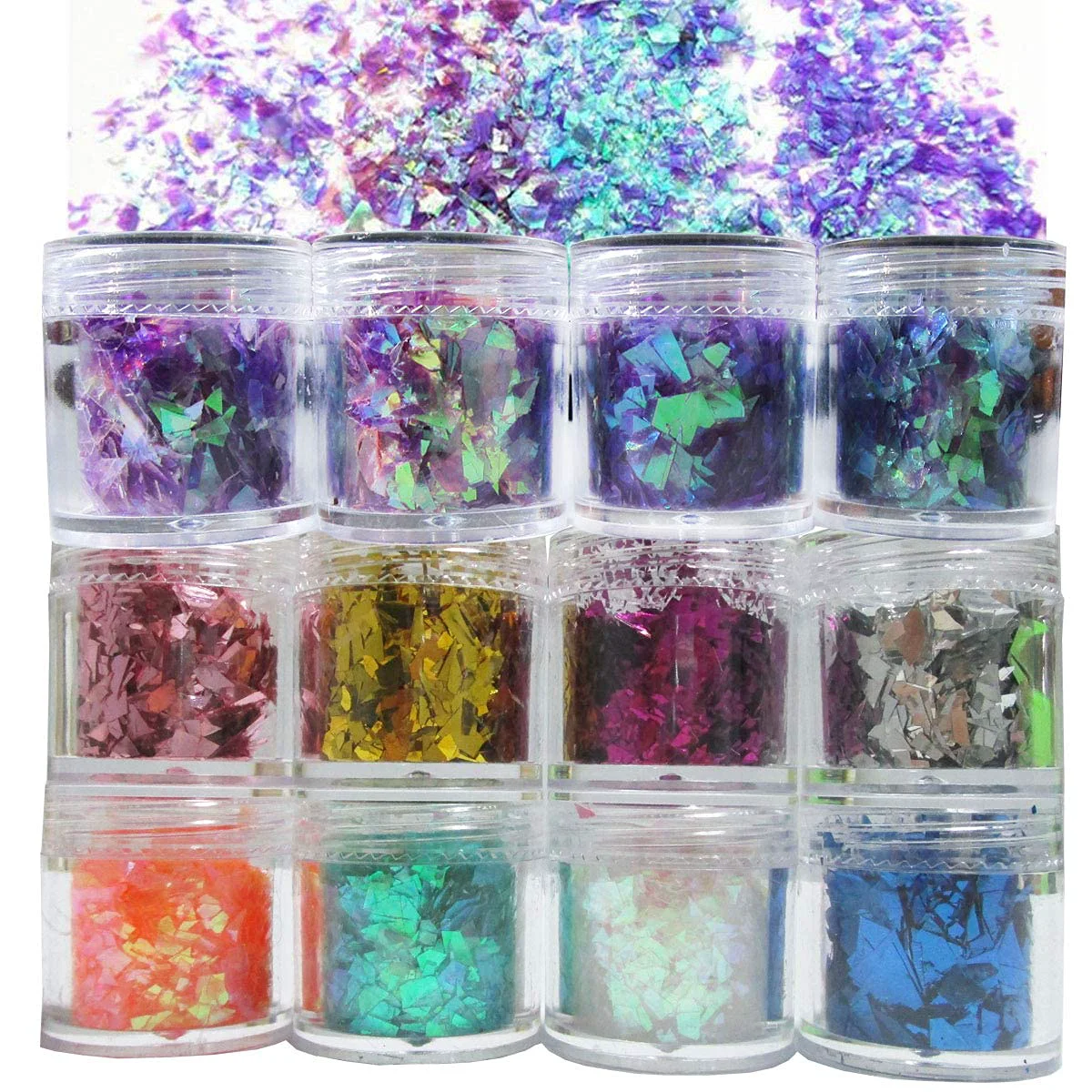 Unique 12 Colors Iridescent Chunky Glitter Flakes Kit Irregular Resin Epoxy Art Craft Paint Glitters Sparkles Accessories Festival Cosmetic Body Glitter Nail Certified