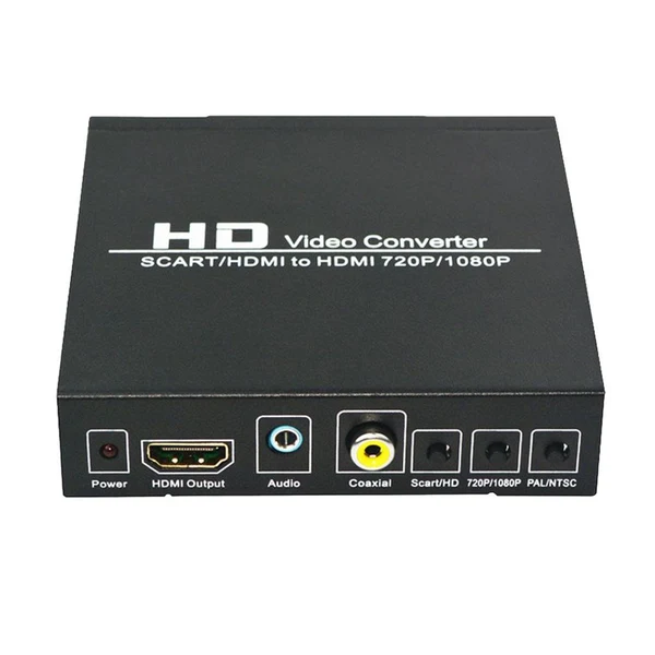Original Max 1Pack SCART to HDMI Converter Support HDMI Connector Output Metal Black Premium Material