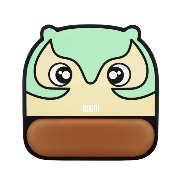 Efficient Max Comfort Wrist Support Mouse Pad Silicone Protect Mouse Mat Owl Pattern Green Flexible