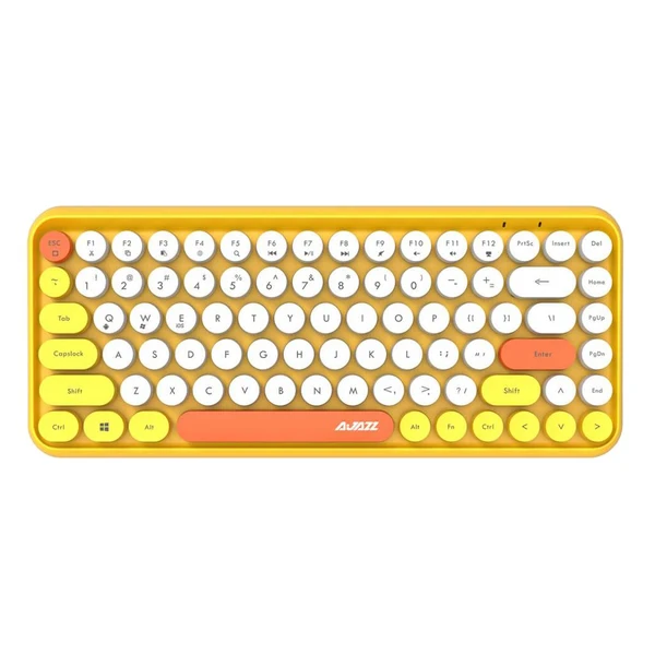 Prestigious Max 84 Key Wireless Bluetooth Lightless Keyboard for PC Laptop Tablet Yellow Durable