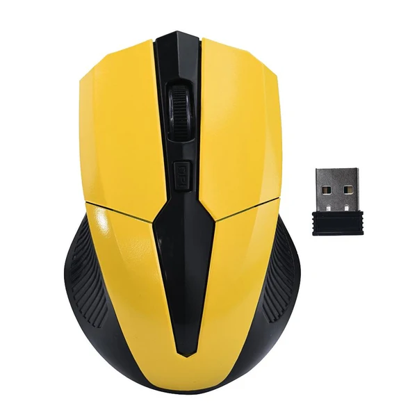 Contemporary Max 2.4 G High Precision Wireless Optical Mouse Receiver Win Mac Android Yellow Sophisticated