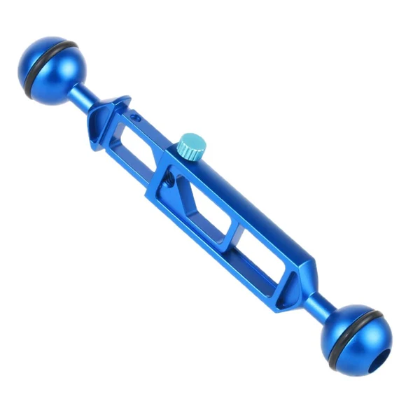 Breathable Max Camera Diving Ultra Light Carbon Fiber Double Ball Head Lamp Arm 1 inch Blue Functional