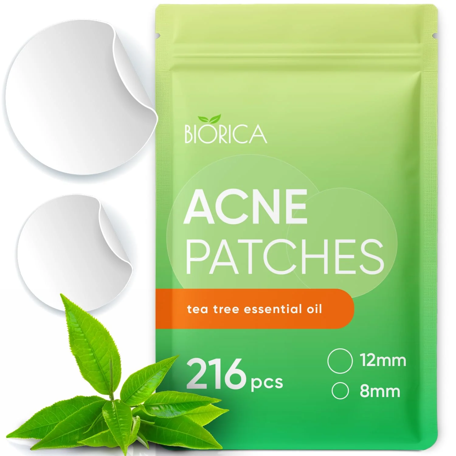 User-Friendly BIORICA Pimple Patches for Face with Tea Tree Oil 216 pcs. Hydrocolloid Acne Pimple Patches. Blemish Patches Acne Dots Pimple Stickers Acne Patch Effective