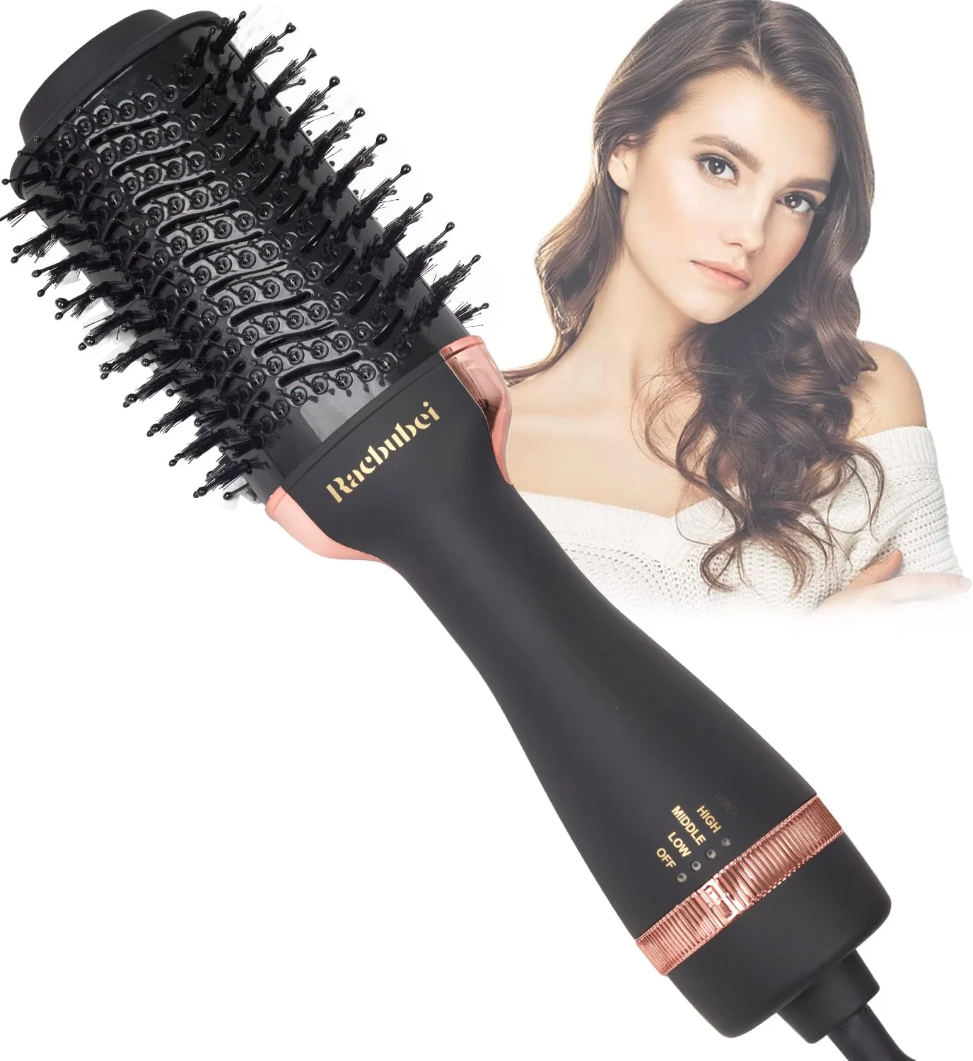 Stylish Blow Dryer bruch One Step Hair Dryer and Volumizer with Salon Negative Ionic for Straightening Professional Hot Air Brush for Men and Women Black Unique