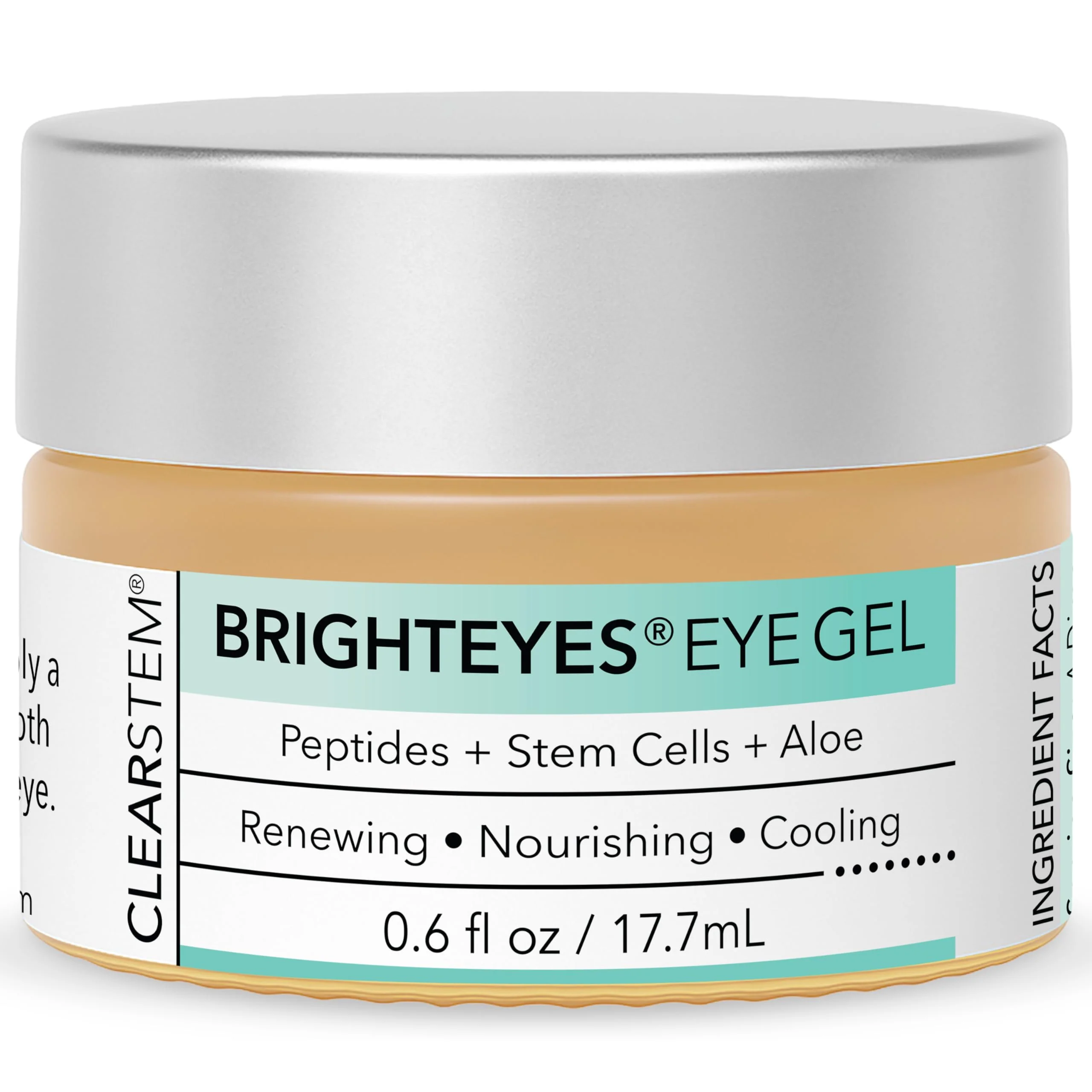 Premium CLEARSTEM - BRIGHTEYES - Eye Gel - Nourishing Eye Cream - Cooling Gel - Stem Cells Blend - Peptides Collagen Aloe Vera - Gluten - Beauty Self Verified