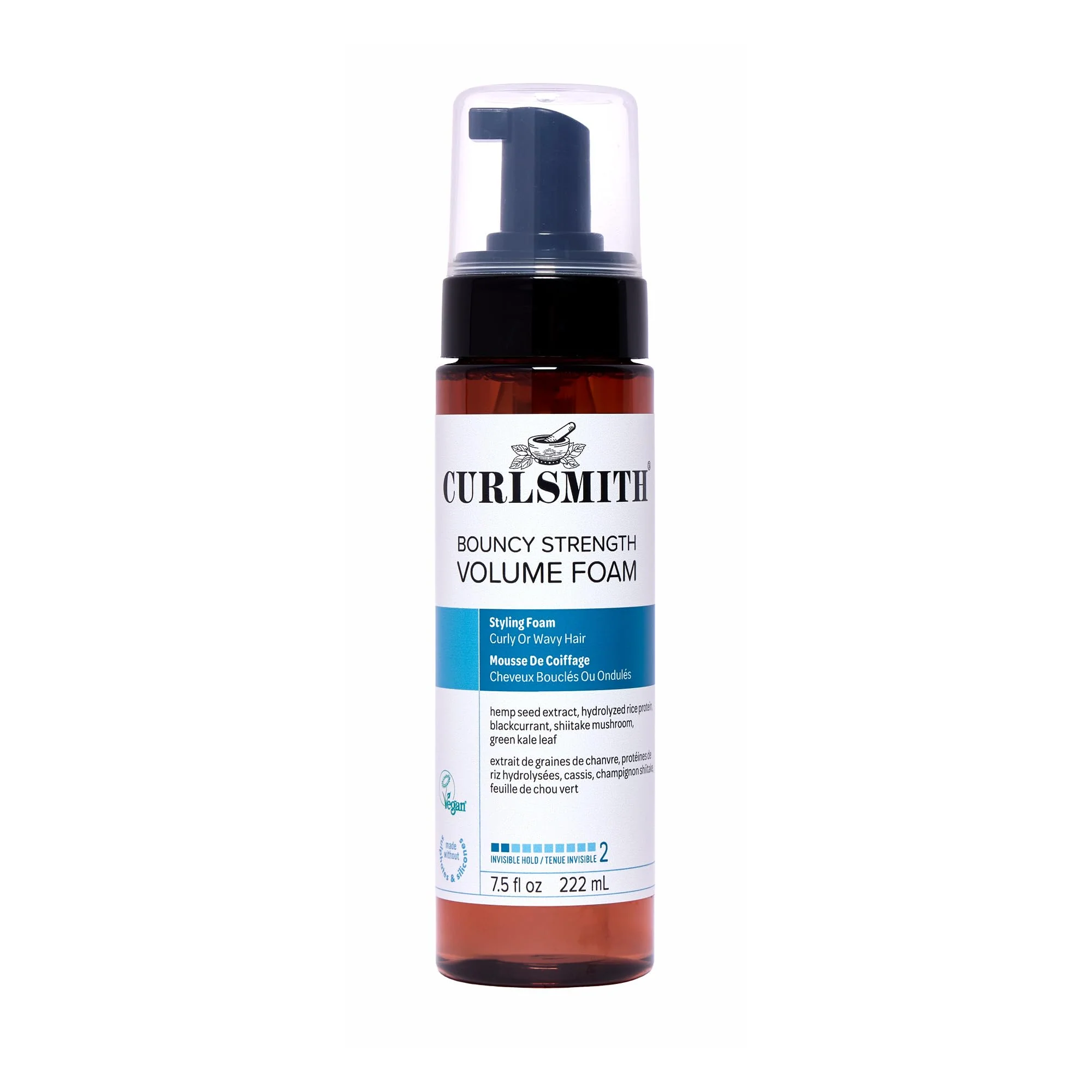Relaxed CURLSMITH - Bouncy Strength Volume Foam Styling Foam for Curly Wavy Hair Light Hold 7.5 fl oz Sophisticated