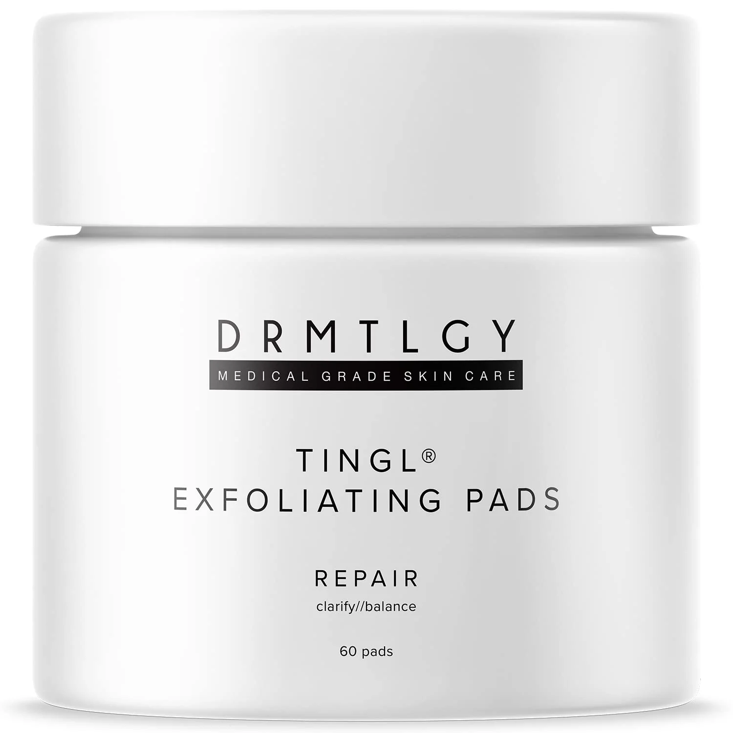 Natural DRMTLGY Tingl Exfoliating Face Body Pads - Glycolic Lactic Salicylic Acid for Acne Pores Blackheads Wrinkles - AHA BHA Toner Pads for Oily Powerful