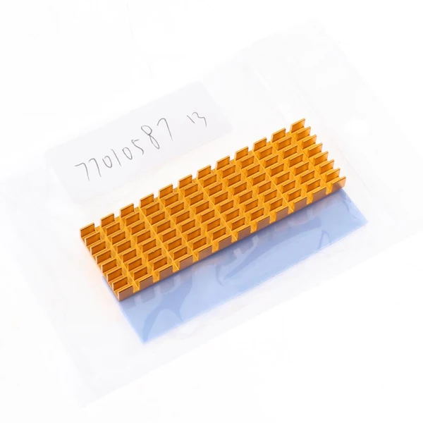 Reusable Max Aluminum M.2 2280 SSD Cooling Kit Heatsink Cooler with Thermal Pad - Golden Functional