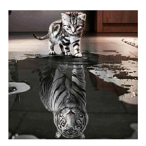 User-Friendly Max 5D DIY Diamond Painting Embroidery Cat Tiger Cross Stitch Kit Decor Tools Stylish