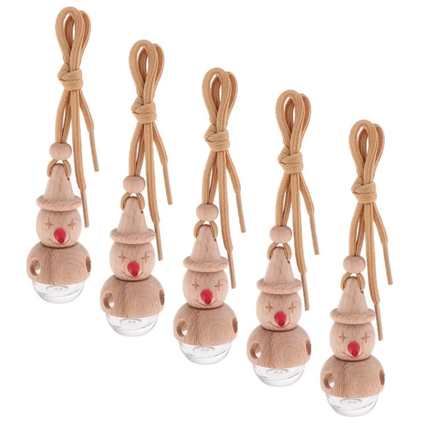 Effective Max 5 Pieces Cute Refillable Car Decor Perfume Bottle Pendants Bottle Snowman Efficient