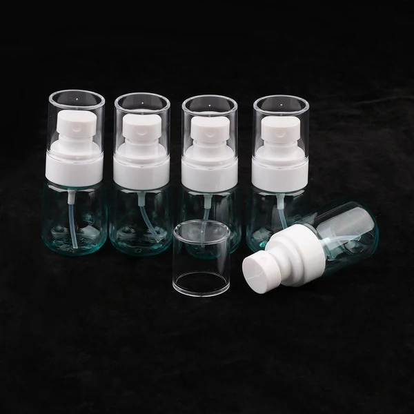 Stylish Max 5 Pieces Refillable PETG Fine Mist Sprayer Bottles for Travel Outdoors Blue Green