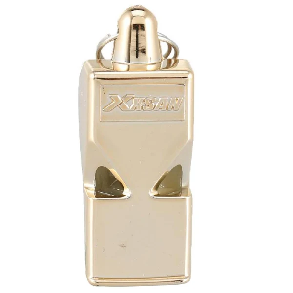 Genuine Max Outdoor Camping Sports Referee Metal Blowing Whistle with Lanyard Golden Outstanding