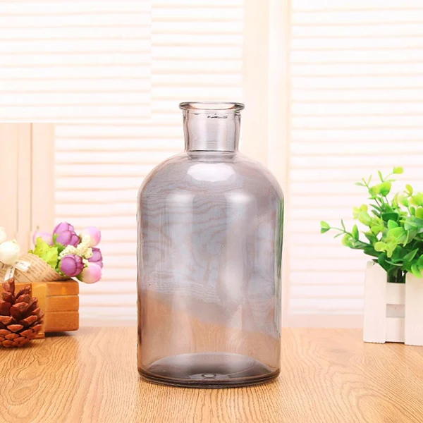 Healthy Max Colourful Glass Vase European Style Flower Vase Home Decor Smoky-gray S Secure
