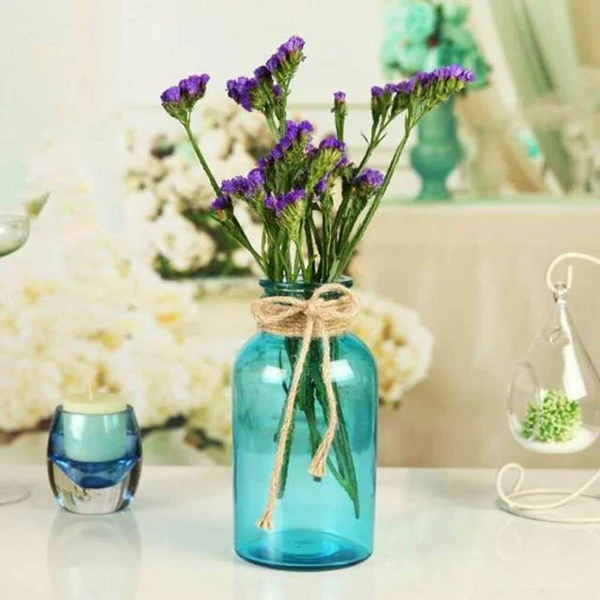 Organic Max Colourful Glass Vase European Style Flower Vase Home Decor Sky-blue L Selected
