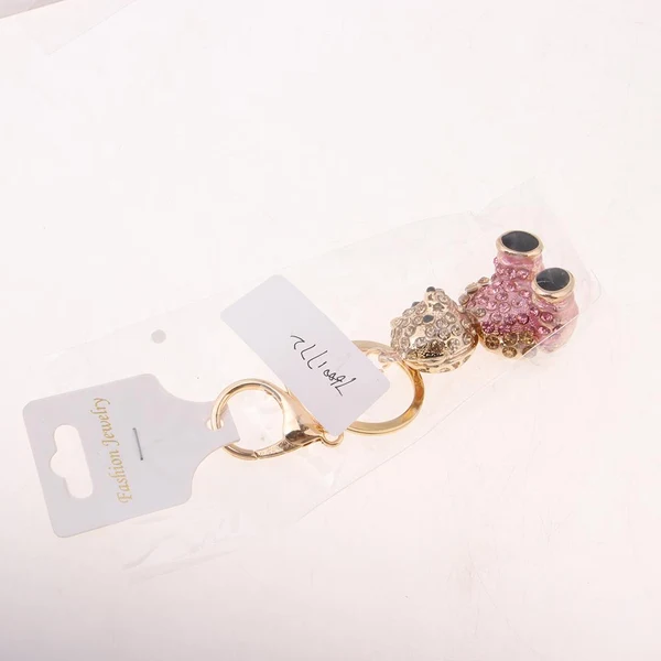 Advanced Max Alloy Cartoon Animal Keychain Bag Car Key Chains Gold-Pink Lovely Bear Responsible