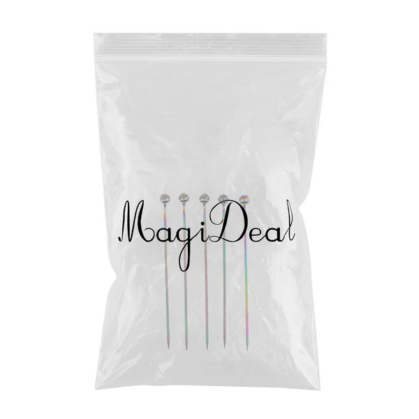 Easy-to-Use Max 5Pcs set Stainless steel Cocktail Picks Cocktail Fruit Sticks Bar Tools Bead-Multicolor High-End