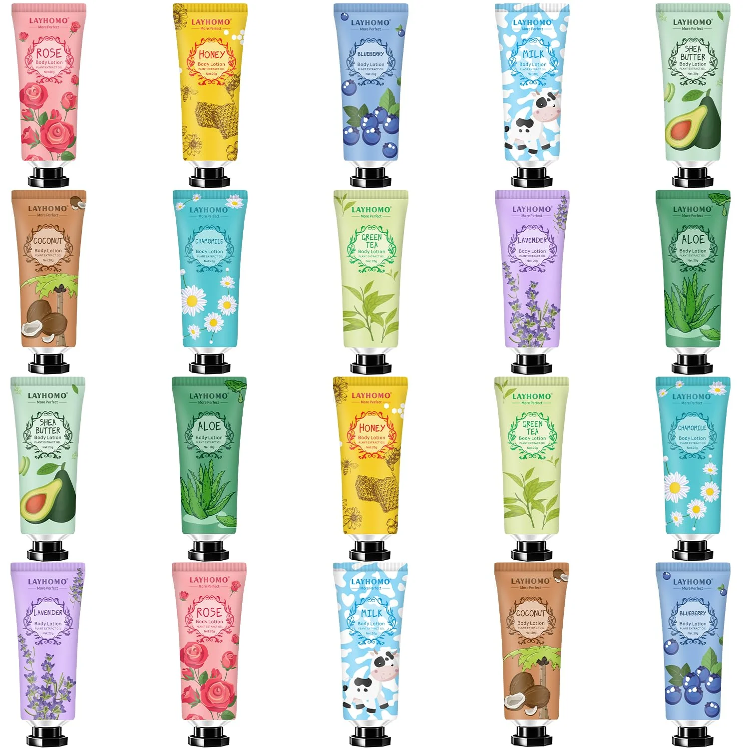 Detailed 20 Pack Mini Body Lotion Gift Bulk for Dry Skin Travel Size Small Body Cream With Shea Butter Natural Fragrance Moisturizing Body Lotion for Women Unique