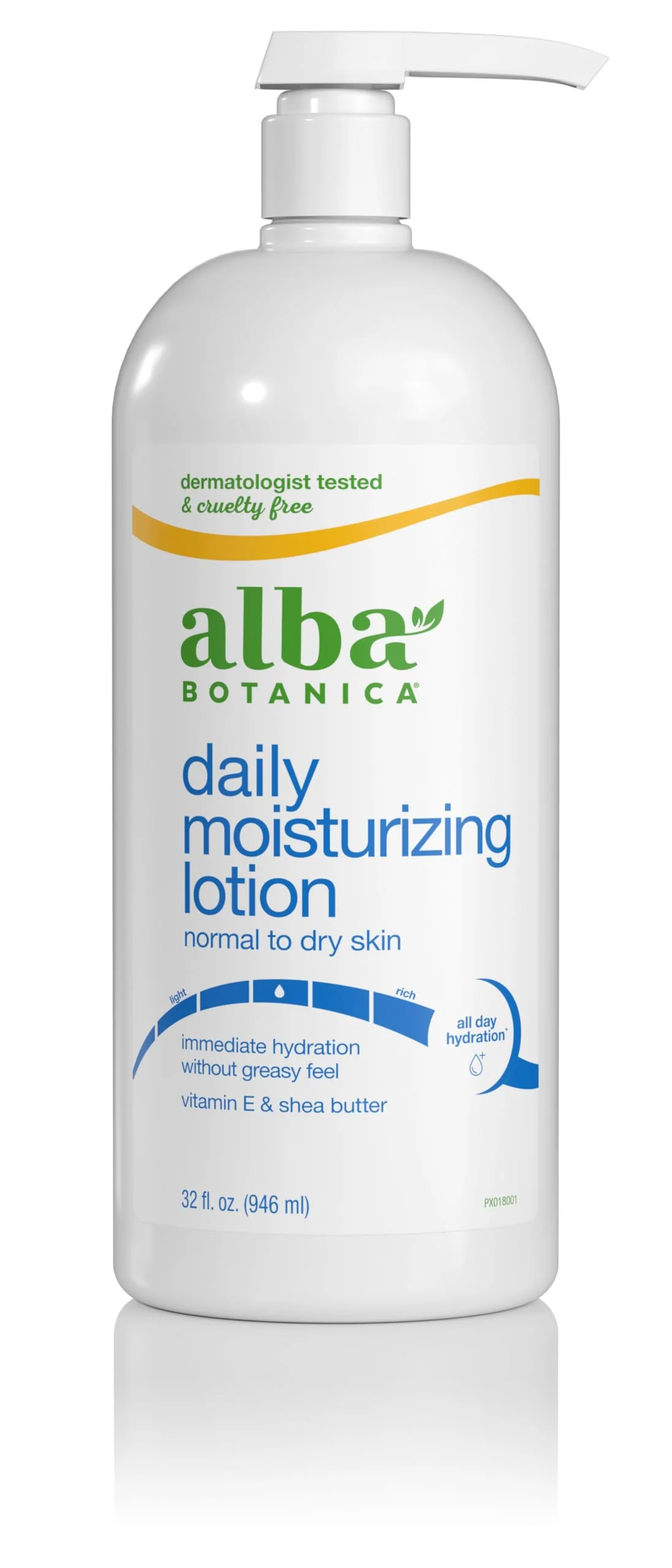 Certified Alba Botanica Daily Moisturizing Body Lotion Normal to Dry Skin with Vitamin E and Shea Butter 32 Oz Packaging May Vary User-Friendly